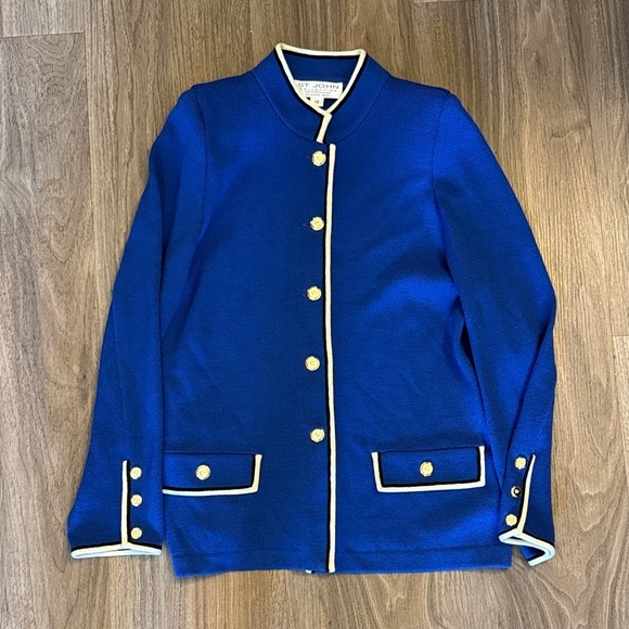 St. John Jackets & Blazers - St. John Royal Blue Blazer with Cream Accents